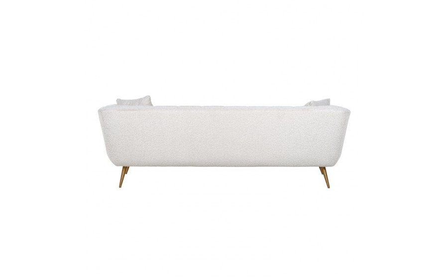 RICHMOND sofa HUXLEY BOUCLE - biała, szczotkowane złoto