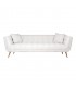 RICHMOND sofa HUXLEY BOUCLE - biała, szczotkowane złoto