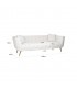 RICHMOND sofa HUXLEY BOUCLE - biała, szczotkowane złoto