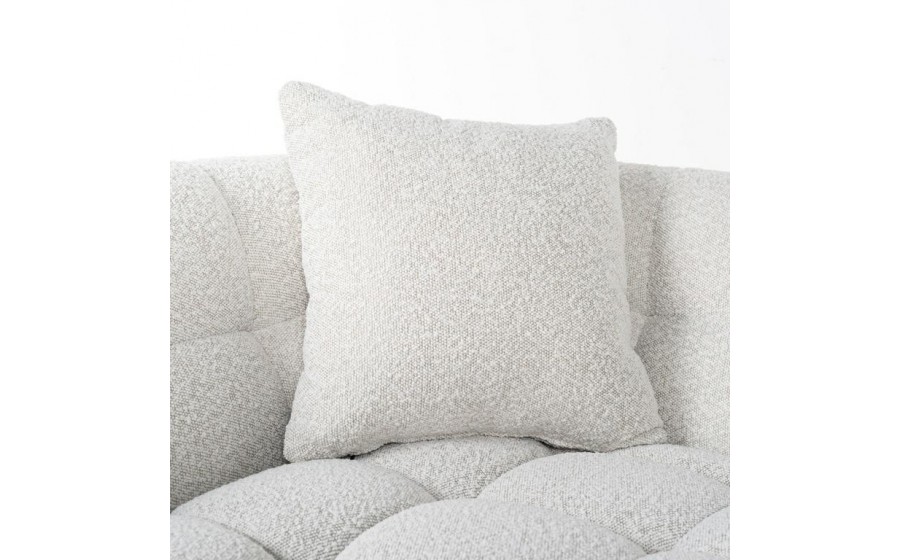 RICHMOND sofa HUXLEY BOUCLE - biała, szczotkowane złoto