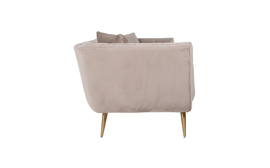 RICHMOND sofa HUXLEY KHAKI - welur, szczotkowane złoto