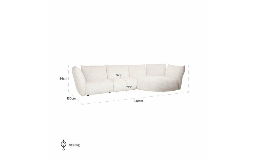 RICHMOND sofa narożna LOYD jasny beż