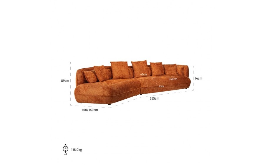 RICHMOND sofa RODINA pomarańczowa