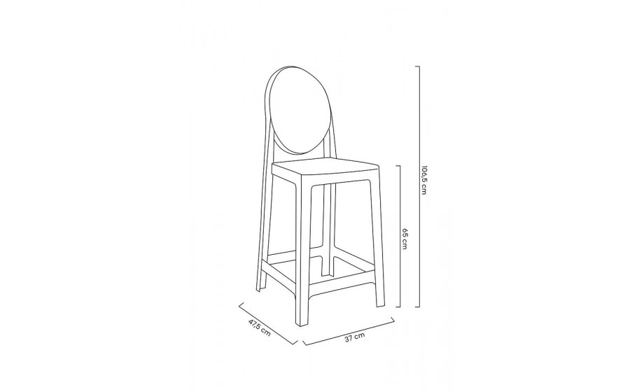 Krzesło barowe VICTORIA 65 cm transparentne