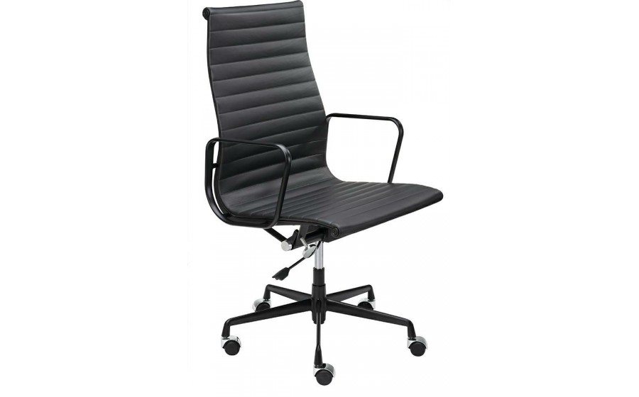 Fotel biurowy AERON PRESTIGE PLUS czarny - skóra naturalna, aluminium