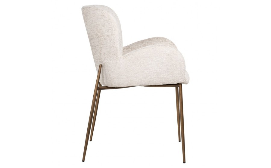 RICHMOND krzesło tapicerowane AMBER jasnobeżowe - trudnopalne