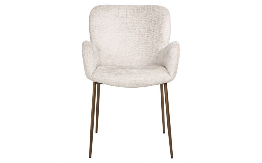 RICHMOND krzesło tapicerowane AMBER jasnobeżowe - trudnopalne