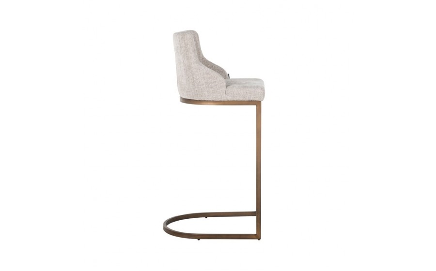 RICHMOND zestaw 2 krzeseł barowych BOLTON - tkanina, złota podstawa