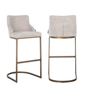 RICHMOND zestaw 2 krzeseł barowych BOLTON - tkanina, złota podstawa