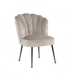 RICHMOND krzesło do jadalni PIPPA KHAKI - welur,  podstawa czarna