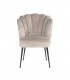 RICHMOND krzesło do jadalni PIPPA KHAKI - welur,  podstawa czarna