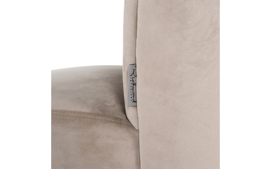 RICHMOND krzesło do jadalni PIPPA KHAKI - welur,  podstawa czarna