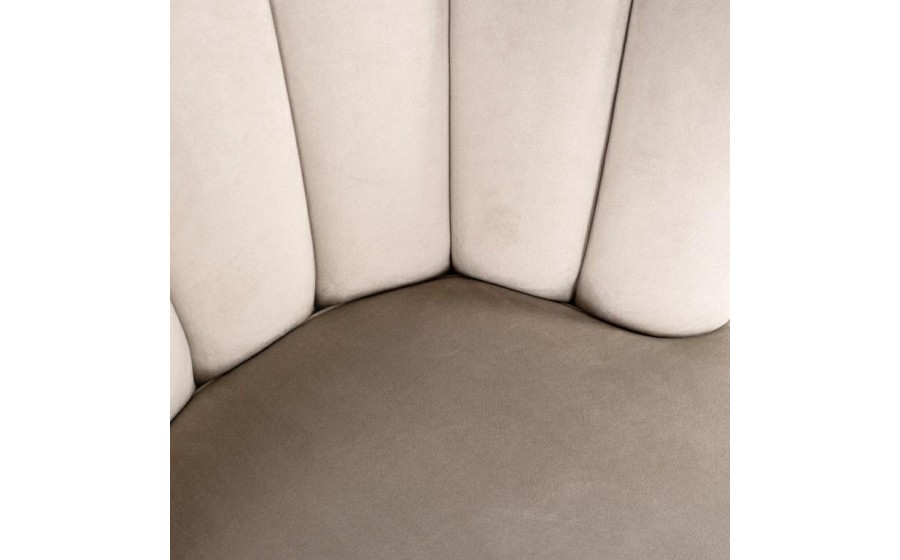 RICHMOND krzesło do jadalni PIPPA KHAKI - welur,  podstawa czarna