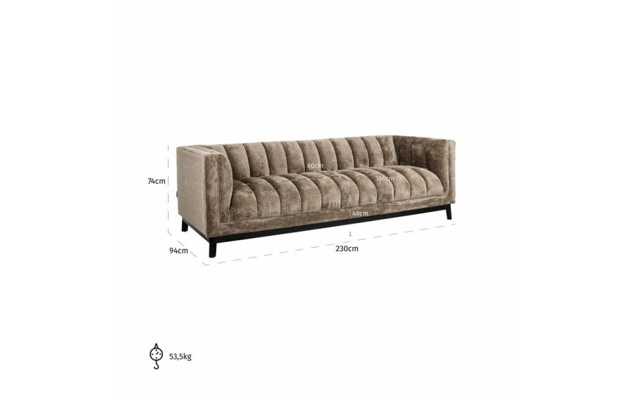 RICHMOND sofa BEAUDY brązowa -  trudnopalna