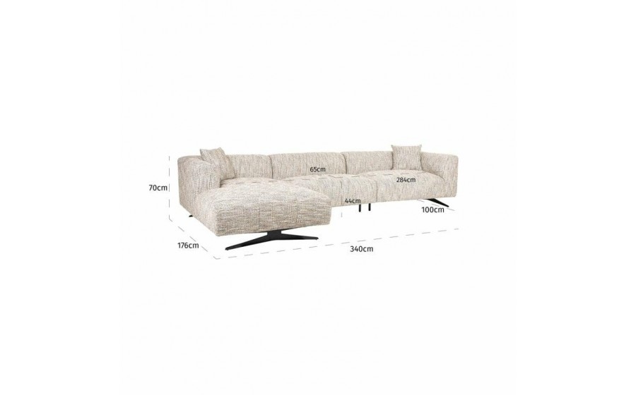 RICHMOND sofa narożna HOXTON L jasny beż