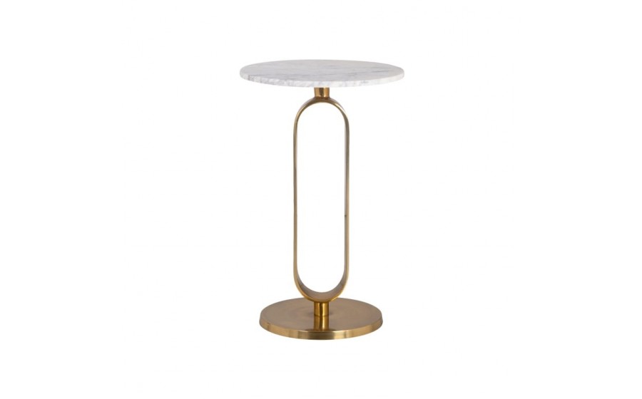 RICHMOND stolik pomocniczy CELINE 40 marmur, złota podstawa