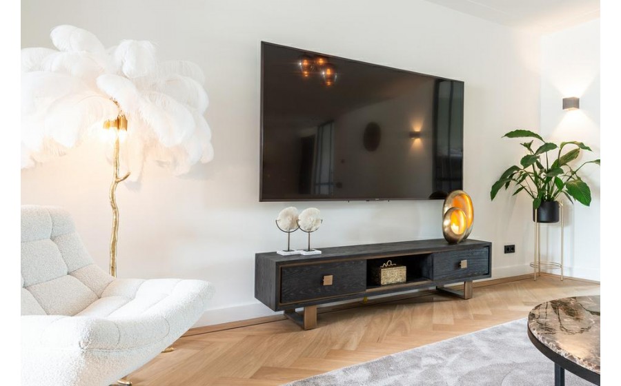 RICHMOND szafka RTV HUNTER czarny dąb