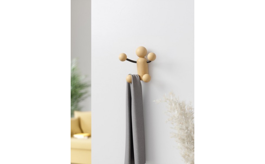 UMBRA wieszak ścienny WOODY WALL HOOK czarny/naturalny