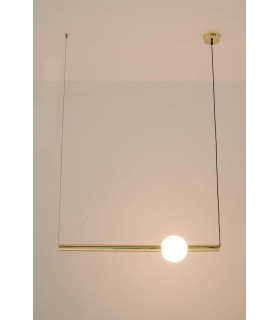 LIBRA 90 ON, nowoczesna lampa, elegancka lampa, lampa złota, lampa z szklaną kulą, regulowana lampa, lampa do salonu,