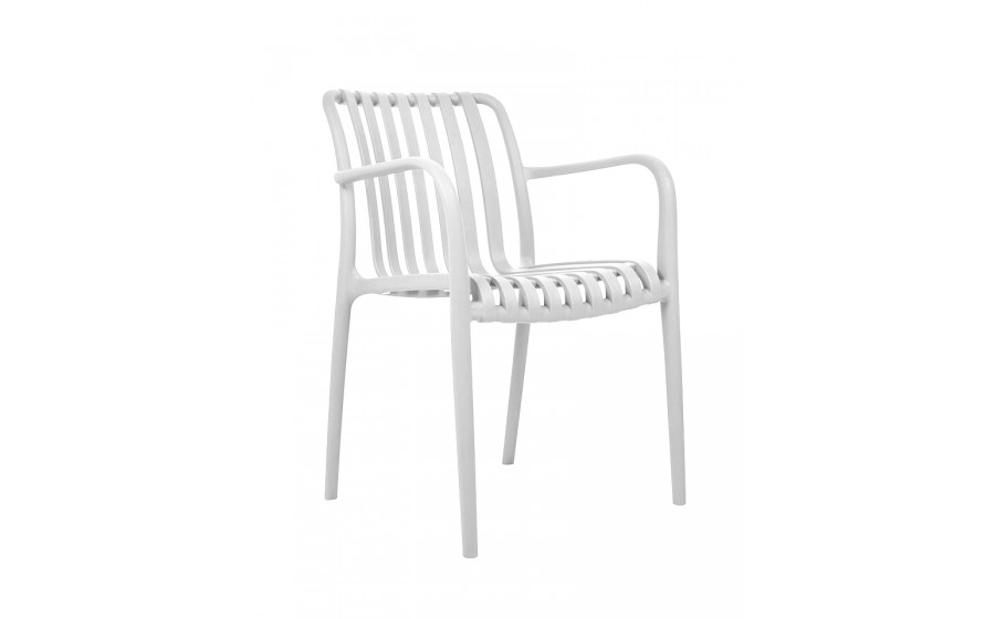 MODESTO krzesło STRIPS ARM białe -  polipropylen