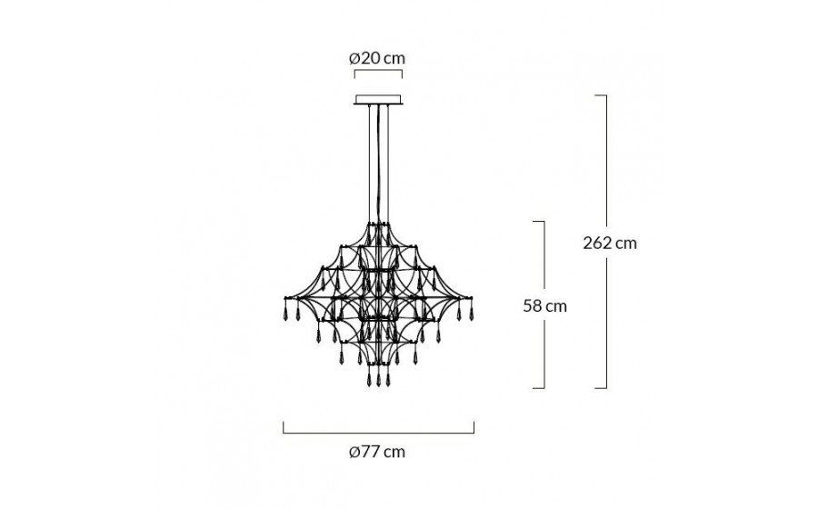 Lampa wisząca CONSTELATION 77 - LED, stal szczotkowana