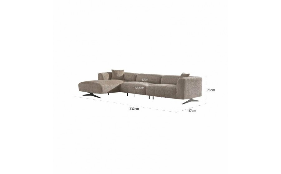 RICHMOND sofa narożna HOXTON L ciepły  beż