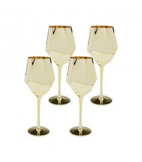 KARE komplet 4 kieliszków do wina  DIAMOND 660 ml złoty