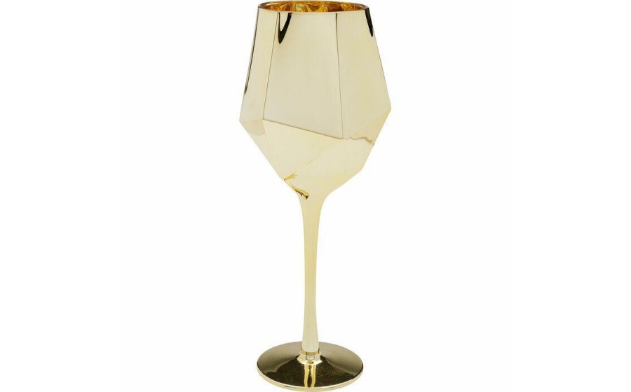 KARE komplet 4 kieliszków do wina  DIAMOND 660 ml złoty