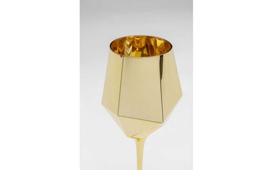 KARE komplet 4 kieliszków do wina  DIAMOND 660 ml złoty