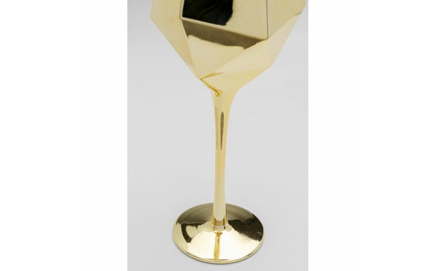 KARE komplet 4 kieliszków do wina  DIAMOND 660 ml złoty
