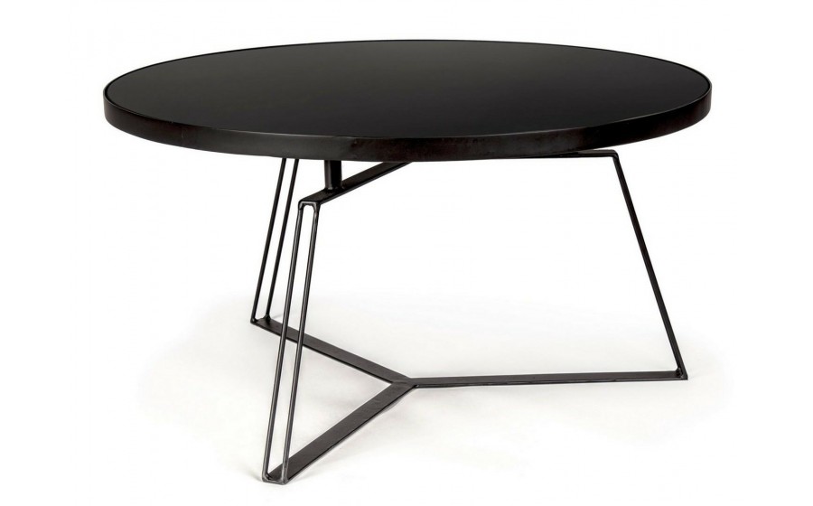 BIZZOTTO stolik kawowy ZAIRA 70 czarny szkło metal