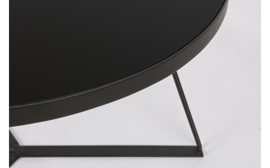 BIZZOTTO stolik kawowy ZAIRA 70 czarny szkło metal