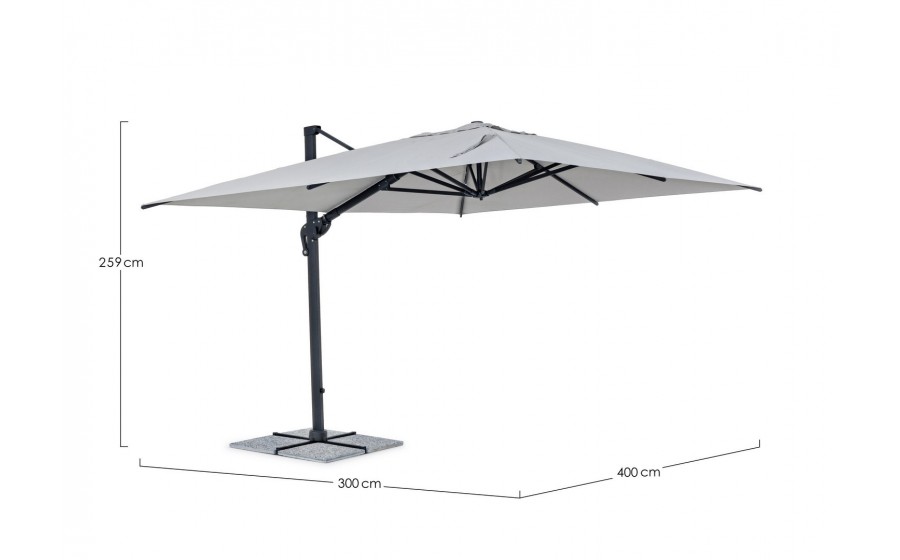 BIZZOTTO parasol ogrodowy INES jasny  szary