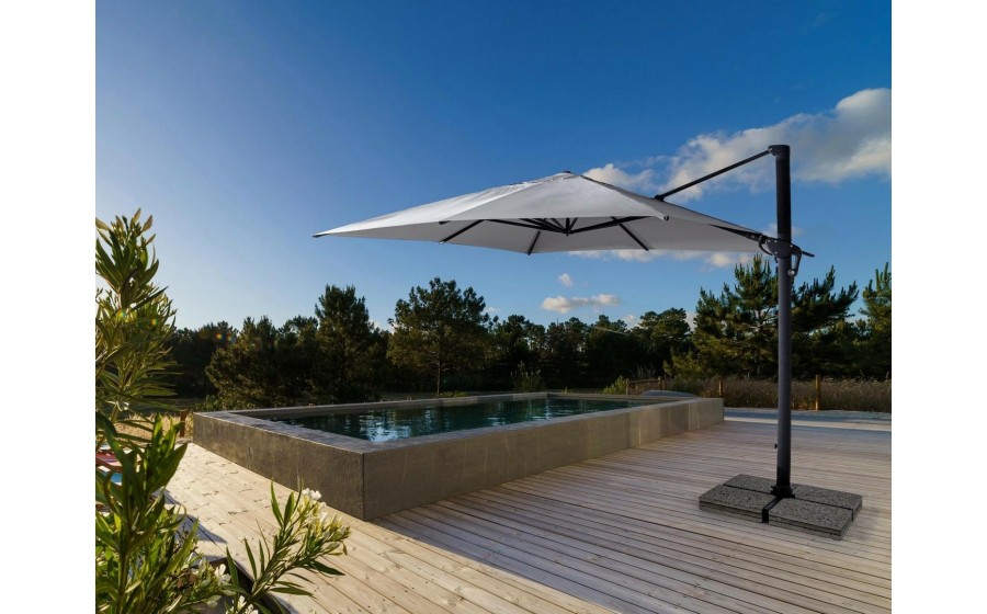 BIZZOTTO parasol ogrodowy INES jasny  szary