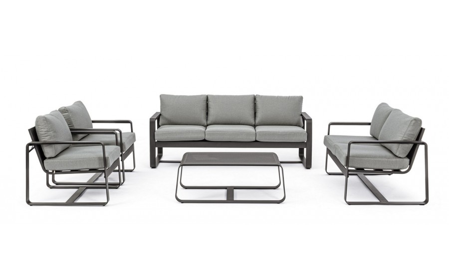 BIZZOTTO sofa 3-osobowa ogrodowa  MERRIGAN szara