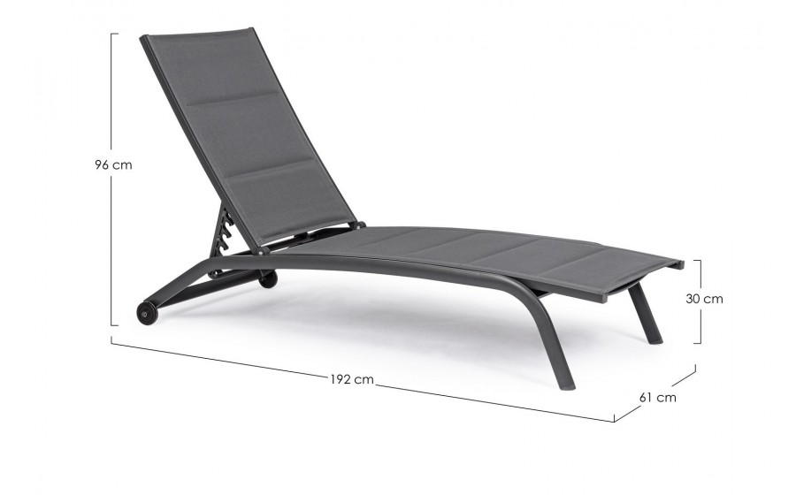 BIZZOTTO leżak ogrodowy CLEOPAS antracyt