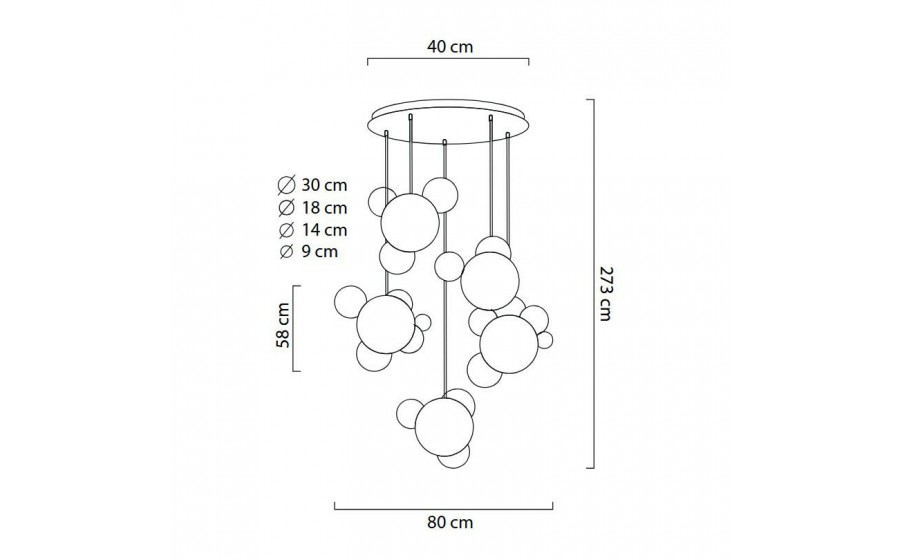 MOOSEE lampa wisząca CAPRI DISC 5 LED złota