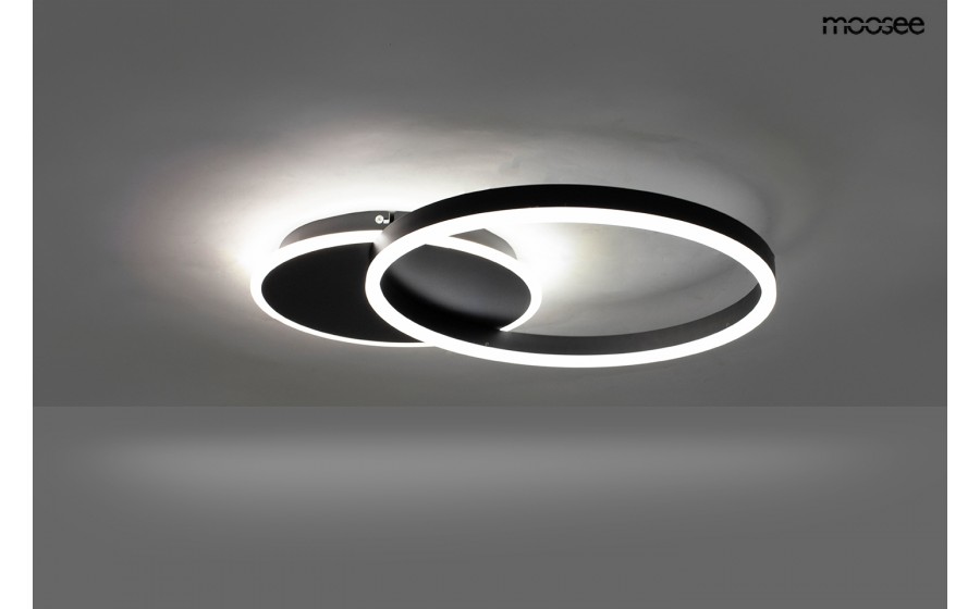 MOOSEE lampa sufitowa / plafon RINGS 2 czarna