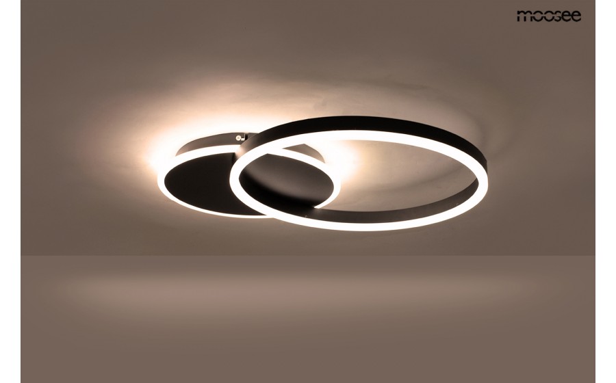 MOOSEE lampa sufitowa / plafon RINGS 2 czarna