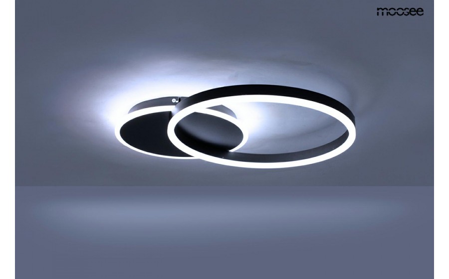 MOOSEE lampa sufitowa / plafon RINGS 2 czarna