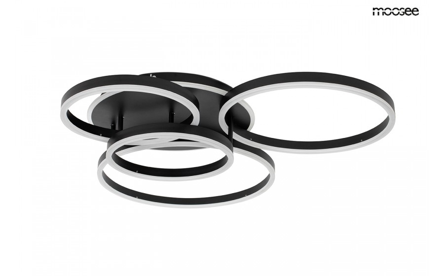 MOOSEE lampa sufitowa / plafon RINGS 5  czarna
