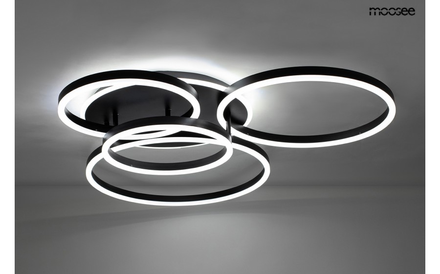 MOOSEE lampa sufitowa / plafon RINGS 5  czarna