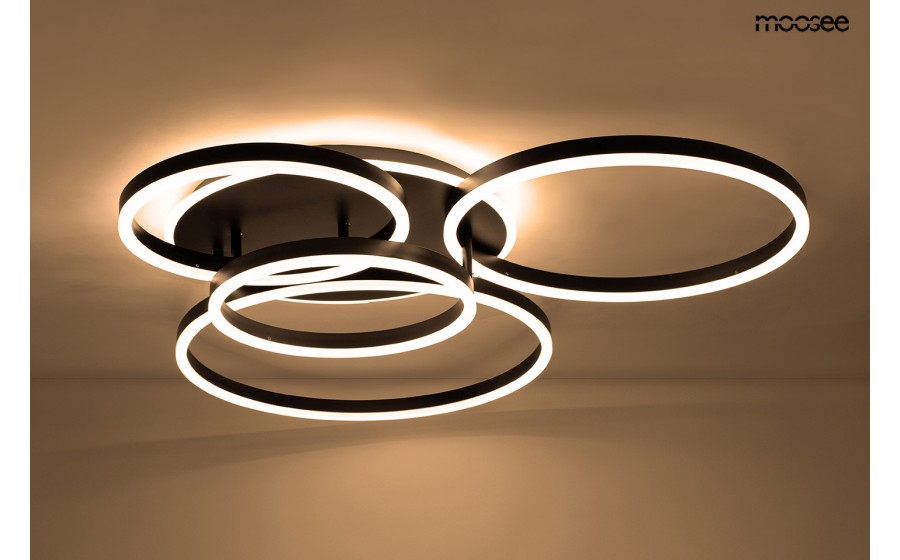 MOOSEE lampa sufitowa / plafon RINGS 5  czarna
