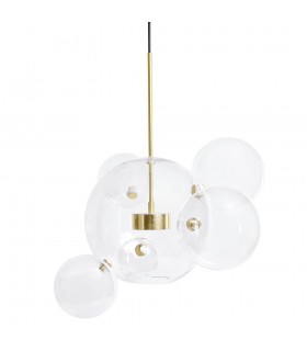 MOOSEE lampa wisząca CAPRI 6 złota - 60  LED, alumiumium, szkło