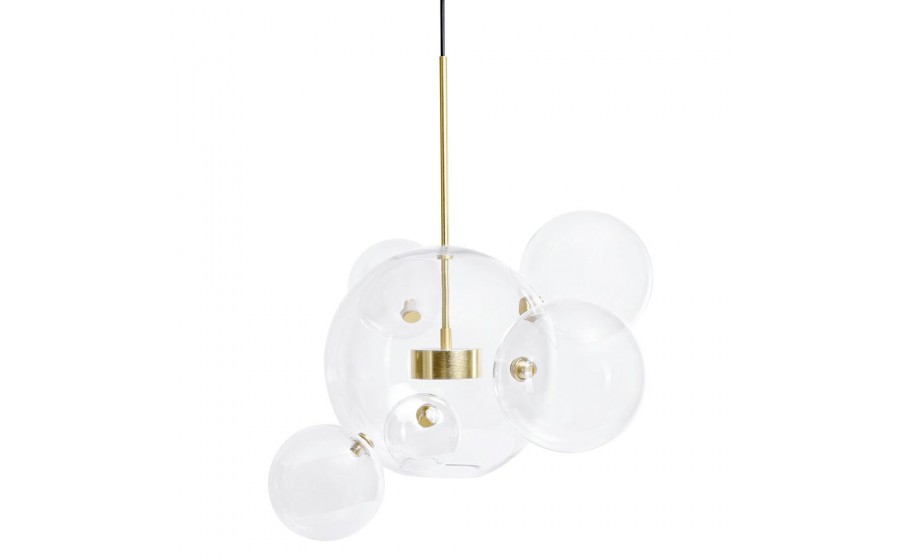 MOOSEE lampa wisząca CAPRI 6 złota - 60  LED, alumiumium, szkło