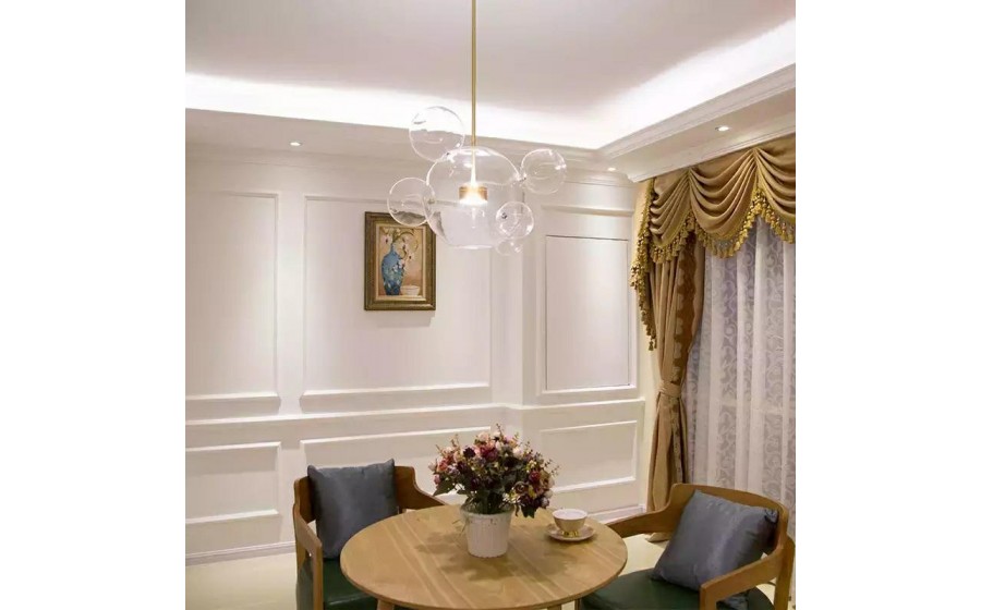 MOOSEE lampa wisząca CAPRI 6 złota - 60  LED, alumiumium, szkło