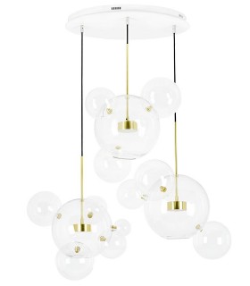 MOOSEE lampa wisząca CAPRI DISC 3 złota  - 180 LED, aluminium, szkło