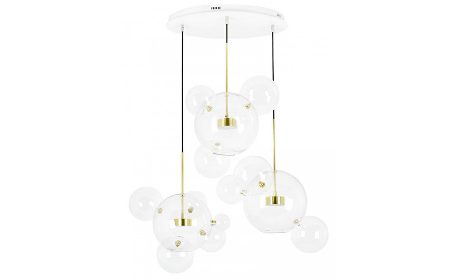 MOOSEE lampa wisząca CAPRI DISC 3 złota  - 180 LED, aluminium, szkło