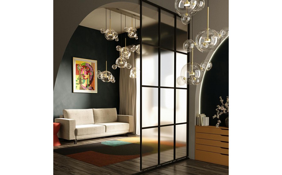 MOOSEE lampa wisząca CAPRI DISC 3 złota  - 180 LED, aluminium, szkło