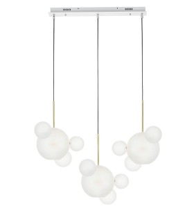 MOOSEE lampa wisząca CAPRI LINE 3 złota  / biała - 180 LED, aluminium, szkło